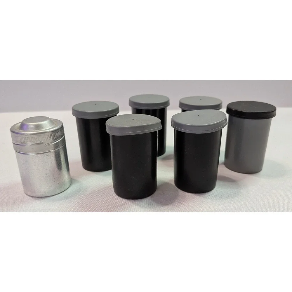 Kodak Agfa 35mm Film Canisters and Rolls Lot Vintage Black Silver Mixed Fair